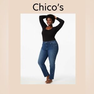 Chico’s Women’s Platinum Boyfriend Jeans Size 2/12